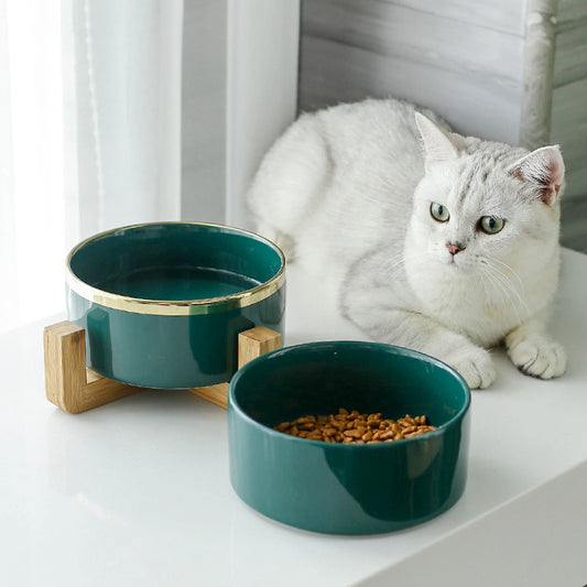 Ceramic Bowl With Wooden Stand