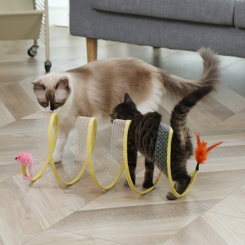 Mouse Shape Balls Foldable Cat Tunnel