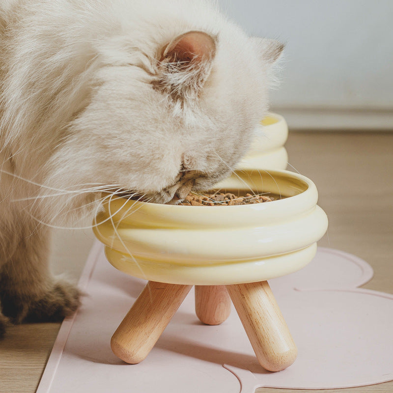 Ceramic Color Pet Food + Water Bowl