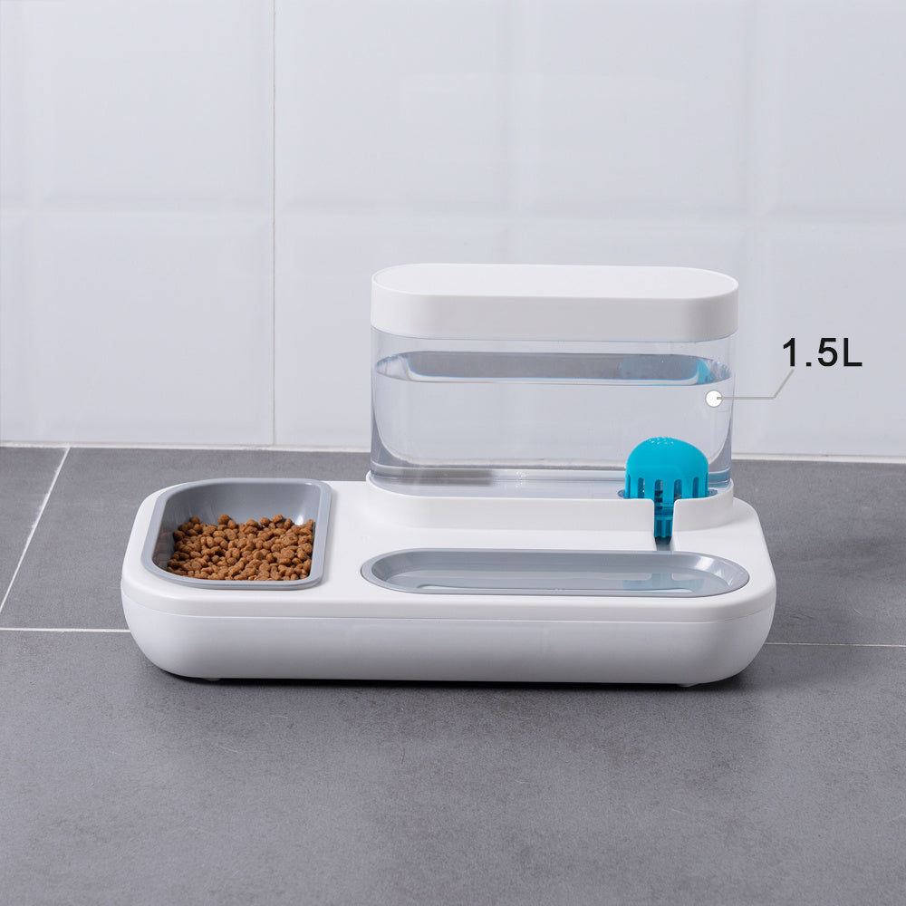 4 Style Pet Feeder Bowl With Automatic Drinking Fountain 1.5L Capacity