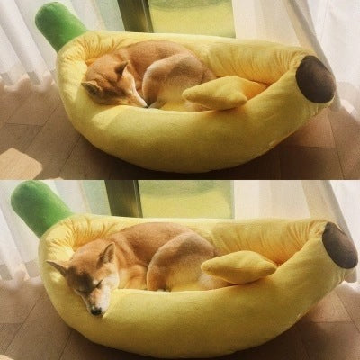 Washable Pet Banana Bed