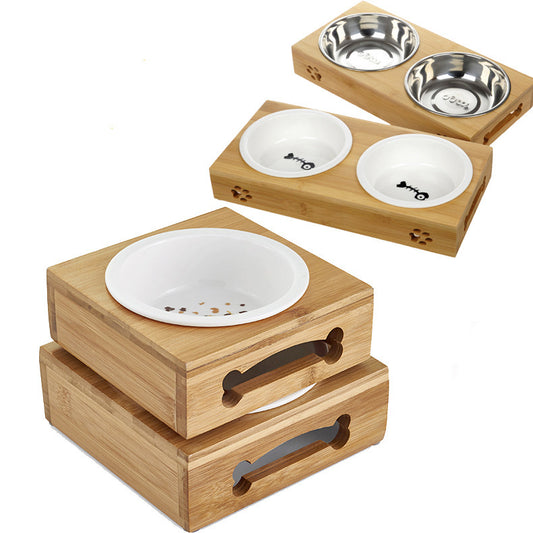 Single & Double Bamboo Ceramic Bowl