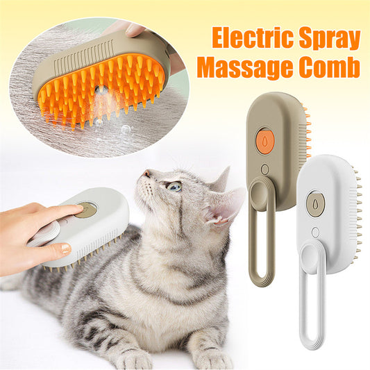 Steam Brush 3 In 1 Electric Spray Cat Hair Brushes / Massage Pet Grooming Comb / Hair Removal Comb