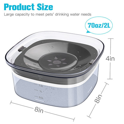 70oz / 2 Liters Large Capacity Spill Proof Transparent Bowl