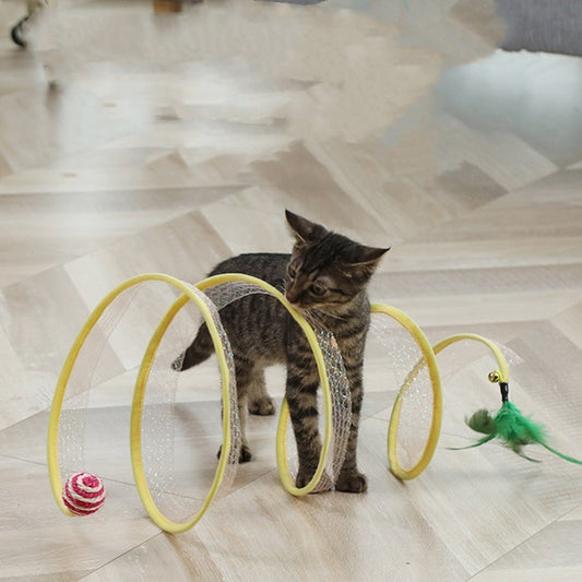 Mouse Shape Balls Foldable Cat Tunnel