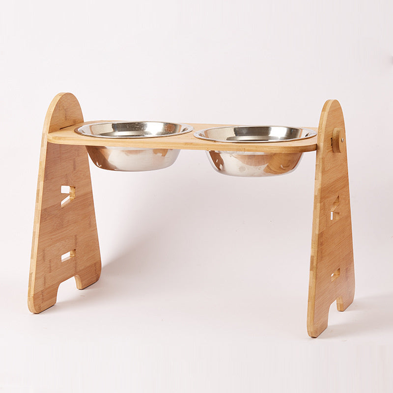 Bamboo Stainless Steel Double Bowl