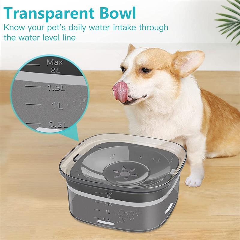 70oz / 2 Liters Large Capacity Spill Proof Transparent Bowl