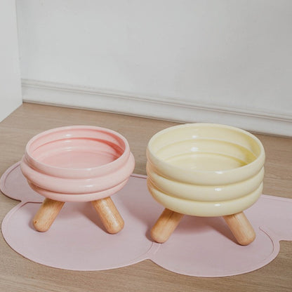 Ceramic Color Pet Food + Water Bowl